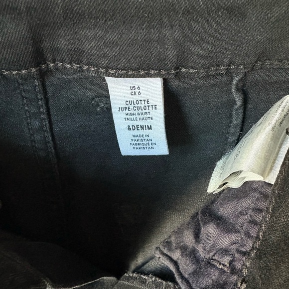 H&M &Denim Black High Rise Jupe-Culotte Jeans - Picture 2 of 5